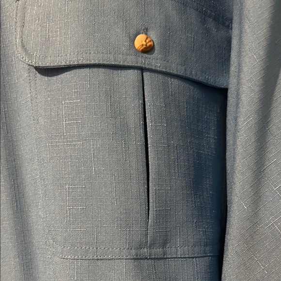 Men's Vintage John Blair 4XL Poly Blue Short Sleeve Shirt - Picture 3 of 7